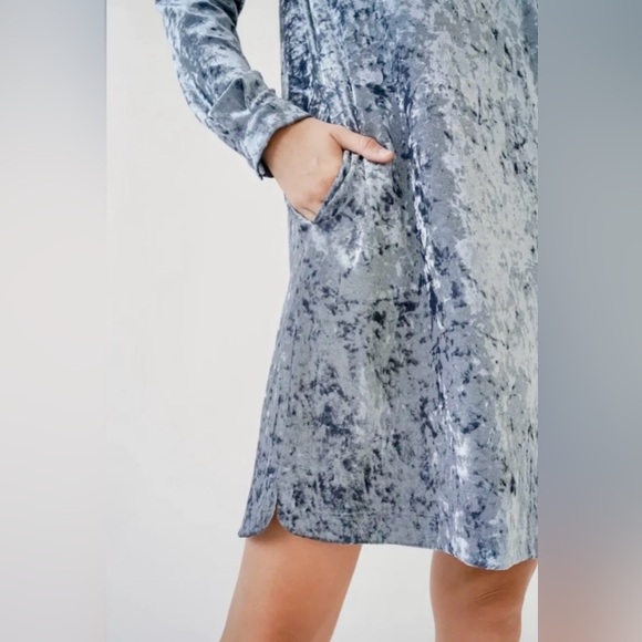 NWT Mystree Dress Katherine Lemon Boutique Velvet Velour pockets Shimmer Charco - Picture 2 of 16